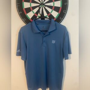 Blue Adidas golf polo shirt